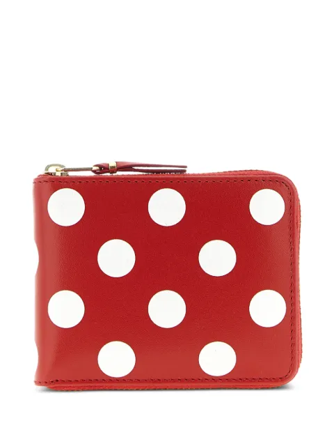 Comme Des Garçons Wallet polka-dot zip-fastening wallet Red SA7100PD