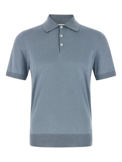 Brunello Cucinelli contrasting-piping cotton polo shirt Blue M29800125CMM56