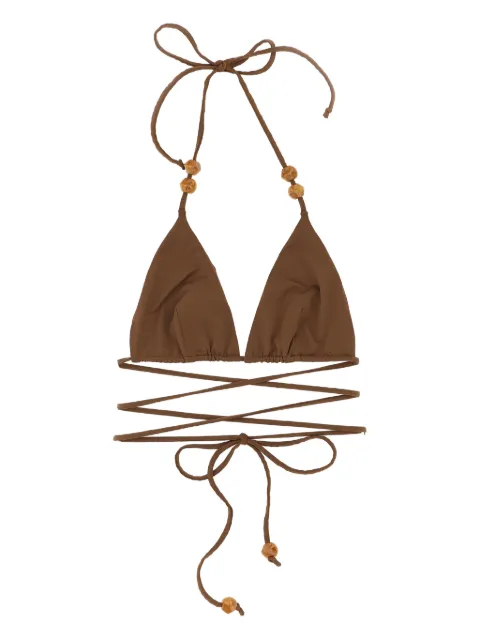 Magda Butrym bead-detail bikini top Brown 627426