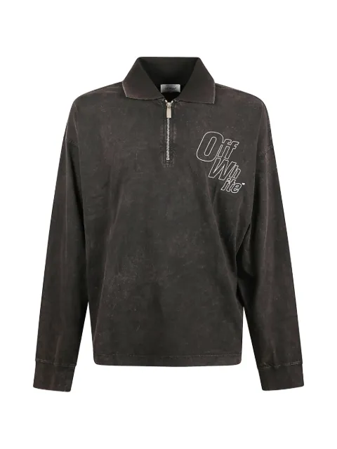 Off-White half-zip long-sleeved sweater Grey OMAD00NF25FLE0041301