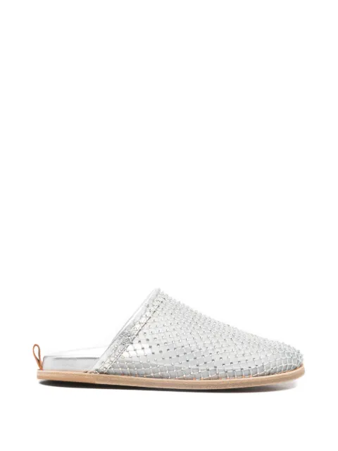 Forte Forte studded woven mules Silver 14718MYSHOES