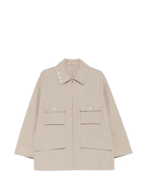 Auralee flap-pocket coat Neutrals A26SB02WC