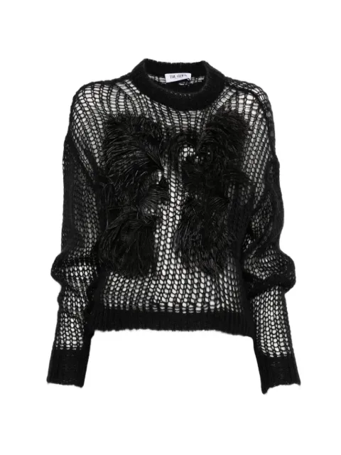 The Attico feather-appliqué sweater Black 260WCK00132KMX002FS