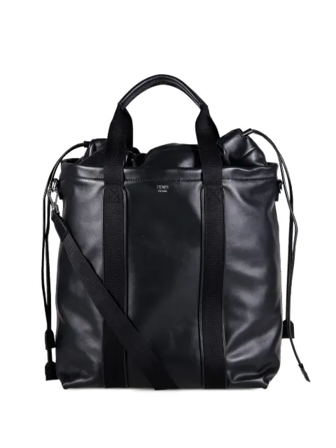 FENDI Flux logo-print tote bag Black 7VA674AV8B