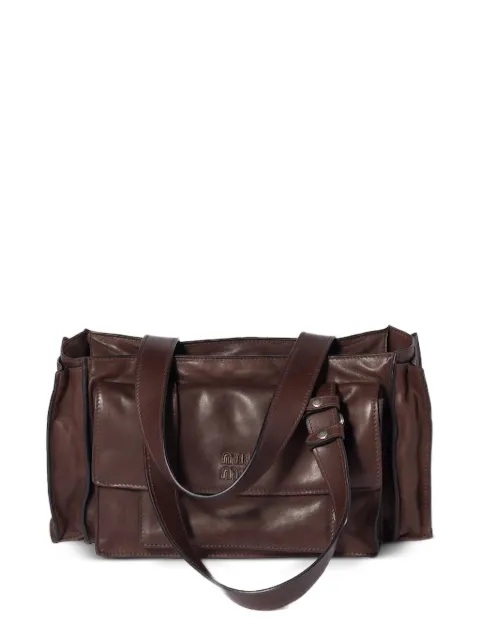 Miu Miu Utilitaire leather shoulder bag Brown 5BG335VPOO2G7Q