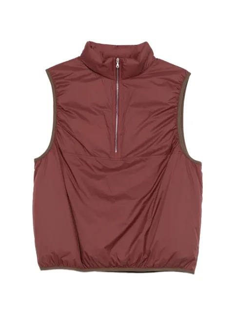 Auralee Ripstop zip-neck vest Red A26SV01NL