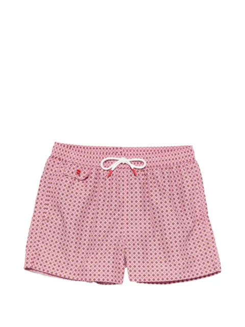 Kiton geometric-print swim shorts Pink UCOM2CK0743H73000
