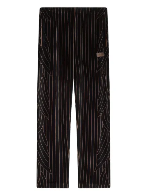 Kenzo leaf stripe velvet track trousers Black FF65PA5524JV