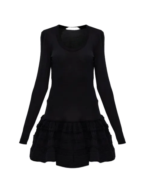 Alaïa Crinoline long-sleeve mini dress Black AA9R2867K164C