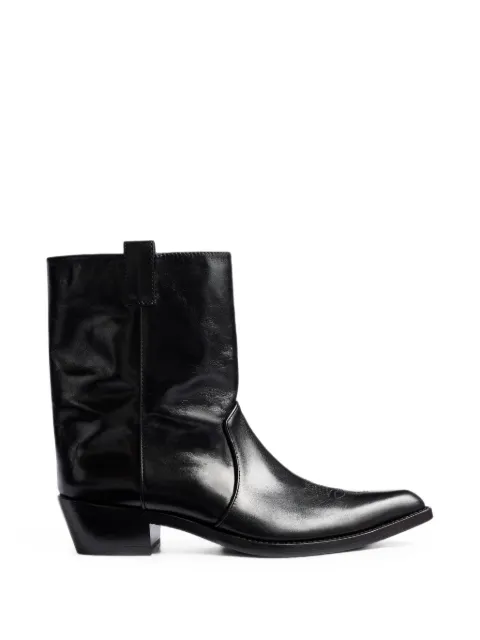 KHAITE pointed toe western boots Black F1115992200