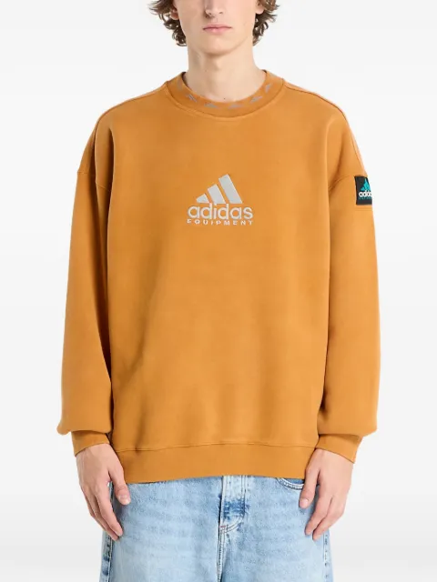 adidas Equipment reflective embroidery crew-neck sweatshirt Orange JX1457