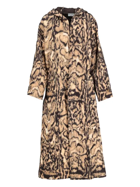 Gianfranco Ferré Pre-Owned quilted leopard-print coat Neutrals W251111507