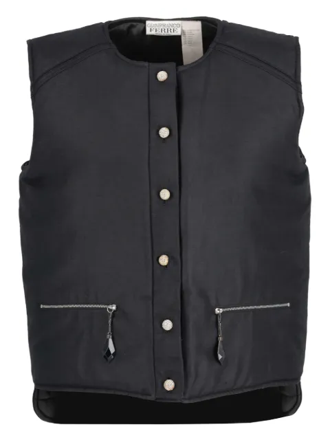 Gianfranco Ferré Pre-Owned padded gem-button gilet Black W251111512