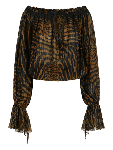 Blumarine zebra-pattern blouse Brown 2C440A