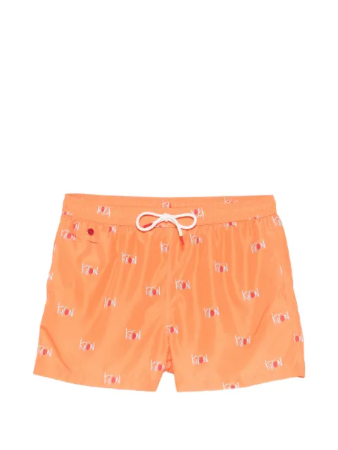 Kiton logo drawstring swim shorts Orange UCOM2CK0745H36000