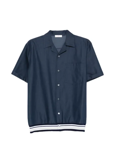PANICALE camp-collar ribbed shirt Blue U381087CAM0585