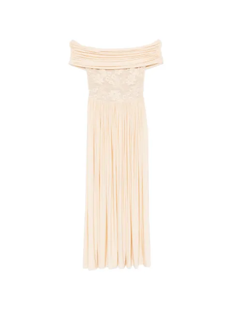 ZIMMERMANN lace-detail pleated maxi dress Neutrals 7047DC261