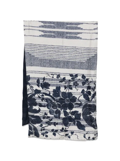 Pierre-Louis Mascia Aloesta floral geometric scarf Neutrals ALOESTA065X190D