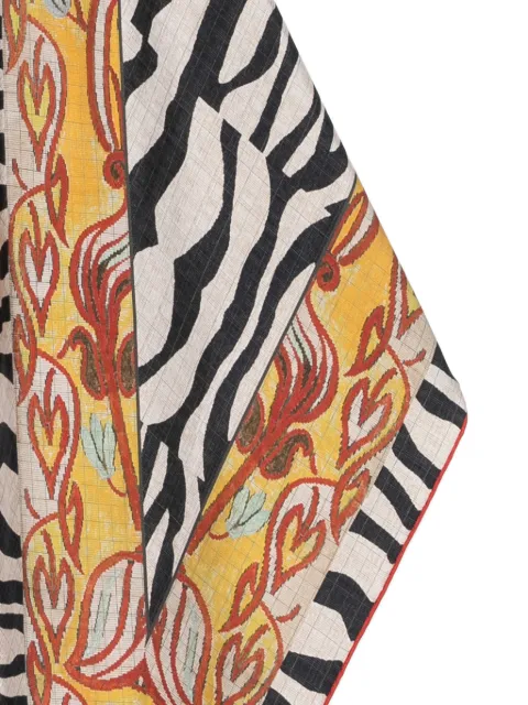 Pierre-Louis Mascia zebra-print floral scarf Neutrals 065X120LMF
