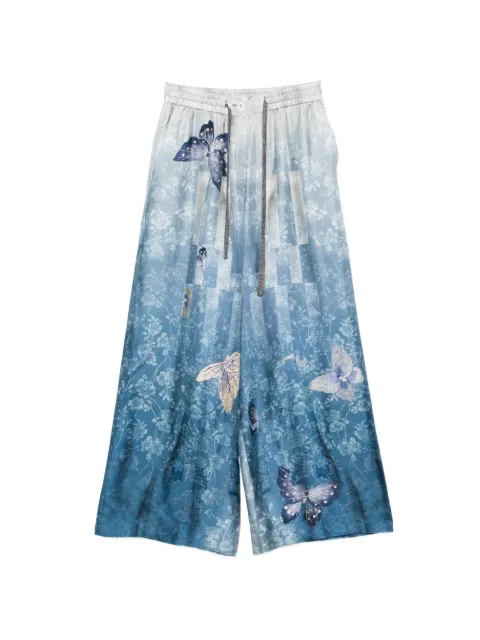 Pierre-Louis Mascia butterfly-print palazzo pants Blue ALOESPT11094