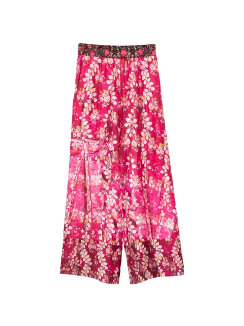Pierre-Louis Mascia flora-print palazzo pants Pink ALOESPT12450