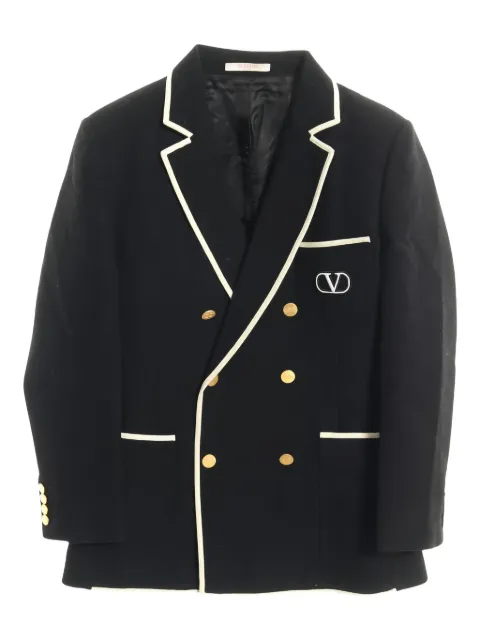 Valentino Garavani Pre-Owned 2010s double-breasted logo jacket Black 1031225