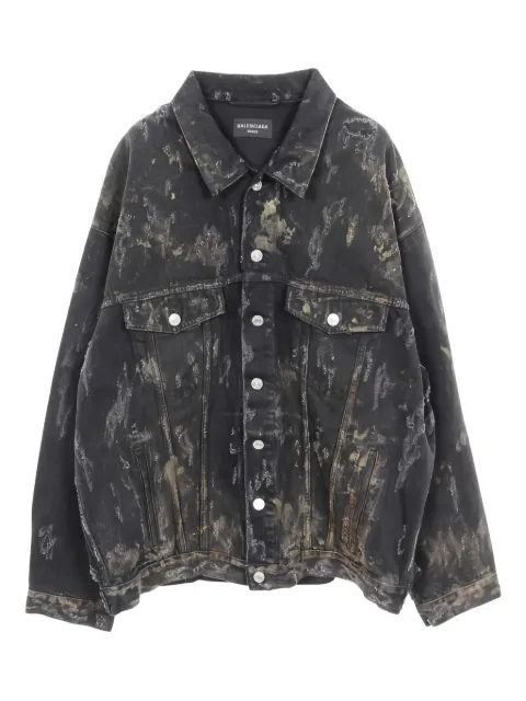 Balenciaga Pre-Owned damage paint denim jacket Grey 1024301