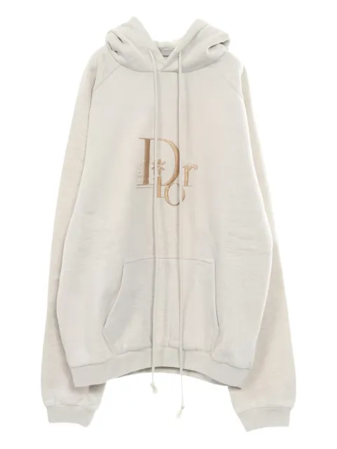 Christian Dior Pre-Owned x Christian Dior x ERLlogo embroidery pullover hoodie Grey 1028663