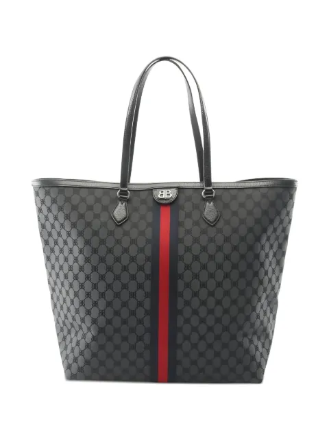 Balenciaga Pre-Owned x Balenciaga x Gucci hacker project large canvas tote bag Black 1034484