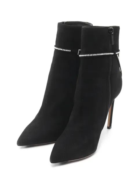 Jimmy Choo Pre-Owned 2000s rhinestone suede boots Black 1015962
