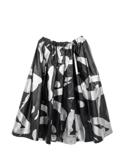 Comme Des Garçons Pre-Owned 2010s abstract-print pleated skirt Black 1028073