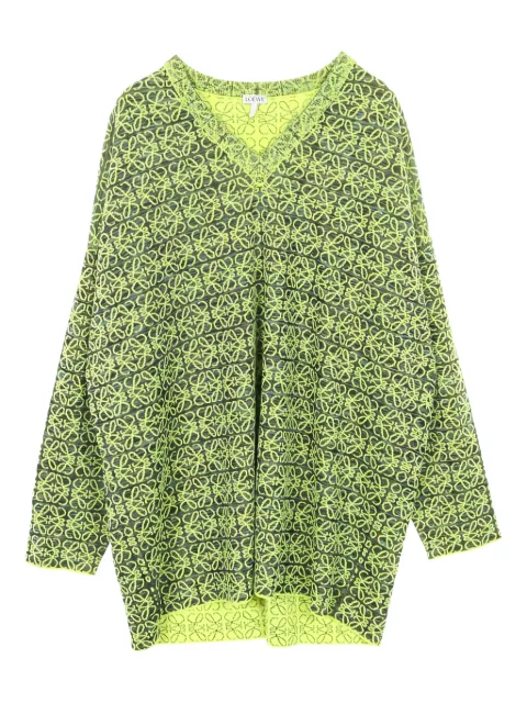 Loewe Pre-Owned 2010s Anagram V-neck sweater Green 1026152