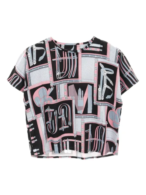 Hermès Pre-Owned 2010s Lettres Equestres crew-neck T-shirt Black 1021236