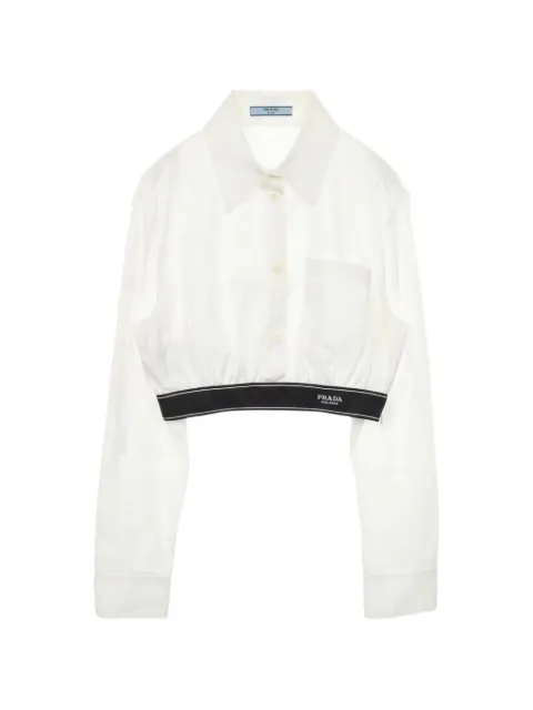 Prada Pre-Owned 2010s long-sleeve cropped shirt White 1031310