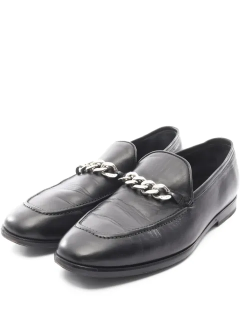 Jimmy Choo Pre-Owned 2000s chain leather loafers Black 1019050
