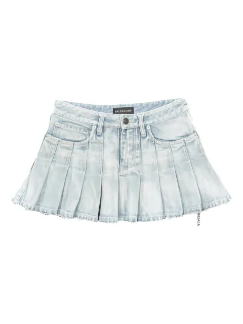 Balenciaga Pre-Owned 2010s pleated denim mini skirt Blue 1022006