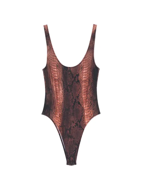 Jean Paul Gaultier printed swimsuit Brown 2601WSW093