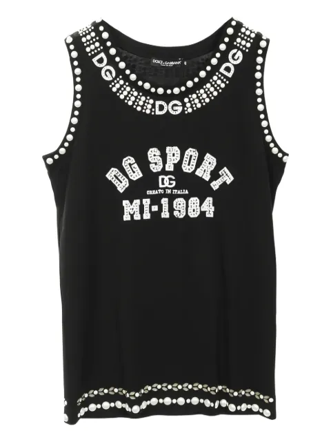 Dolce & Gabbana Pre-Owned 2010s logo bijou tank top Black 1026615