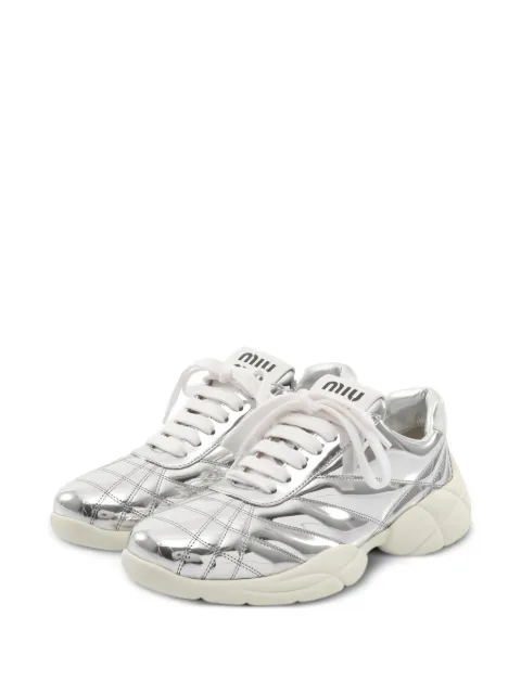 Miu Miu Pre-Owned 2020s metallic sneakers Silver 1031392