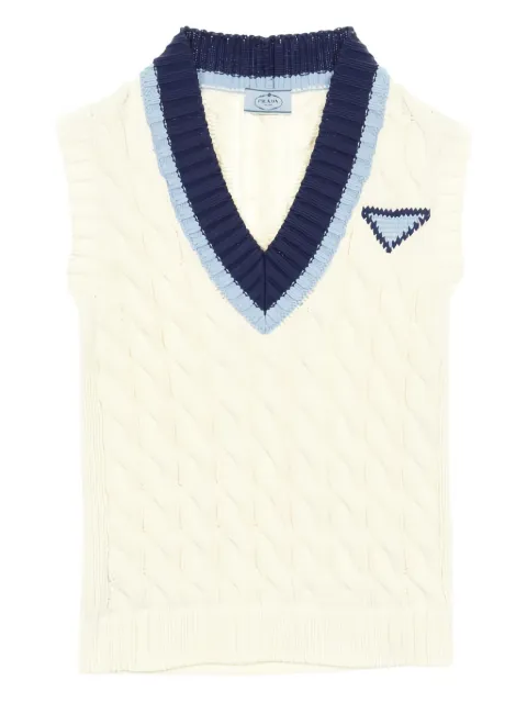 Prada Pre-Owned 10s cable-knit vest Neutrals 1024369