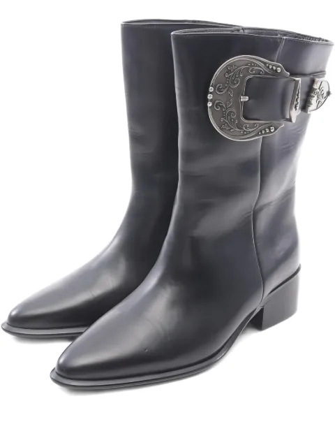 Loewe Pre-Owned 2020s Anagram pointed-toe boots Black 1030261