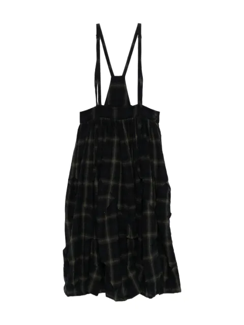Yohji Yamamoto plaid button skirt Black FQS51101
