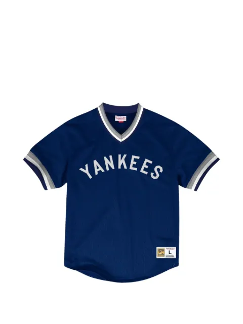 Mitchell & Ness x MLB V-neck T-shirt Blue MSPOAJ18001NYYNAVY1