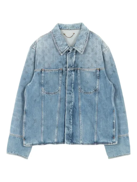 Louis Vuitton Pre-Owned monogram-pattern denim jacket Blue 1031242