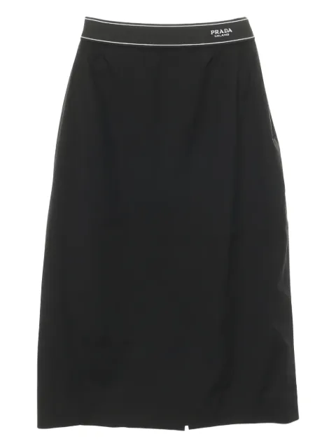 Prada Pre-Owned 2000s logo-waistband skirt Black 1028062