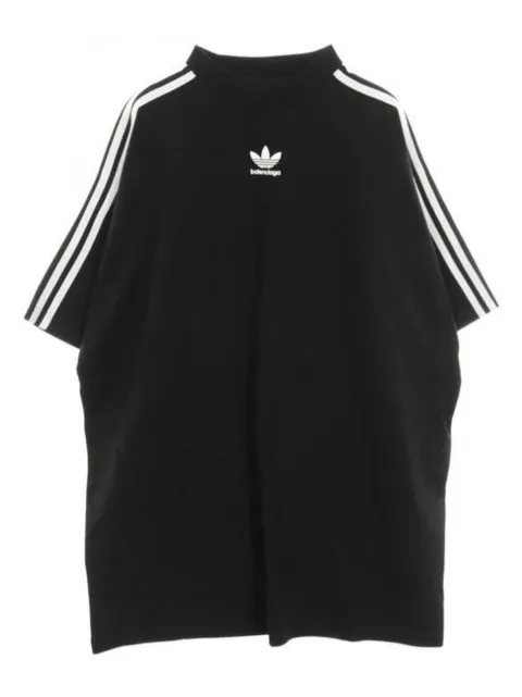 Balenciaga Pre-Owned x Adidas 2010s striped logo T-shirt Black 1025903