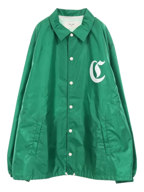 Celine Pre-Owned 2010s logo-print coach jacket Green 1028617