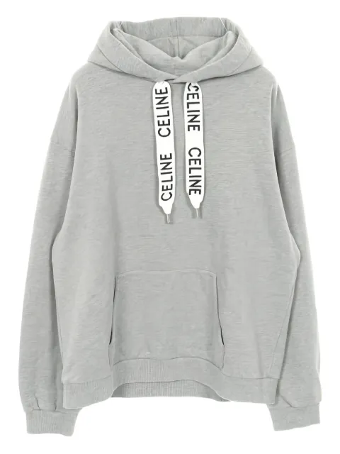 Celine Pre-Owned 2010s logo-print hoodie Grey 1031323