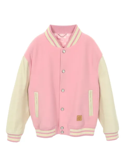Louis Vuitton Pre-Owned 2010s leather-detail varsity jacket Pink 1032282