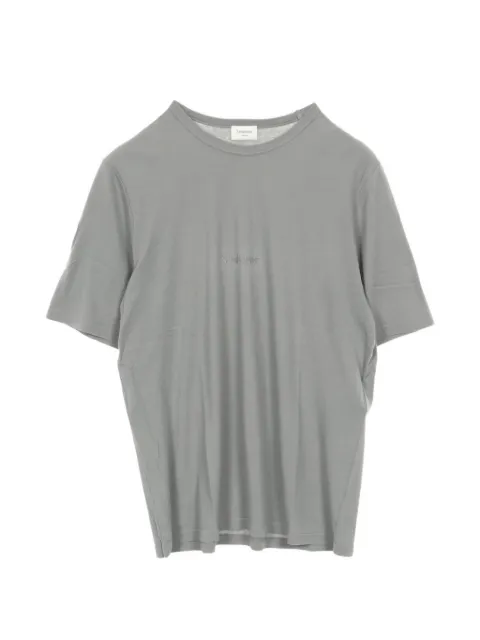 Saint Laurent Pre-Owned logo-embroidered T-shirt Grey 1016331